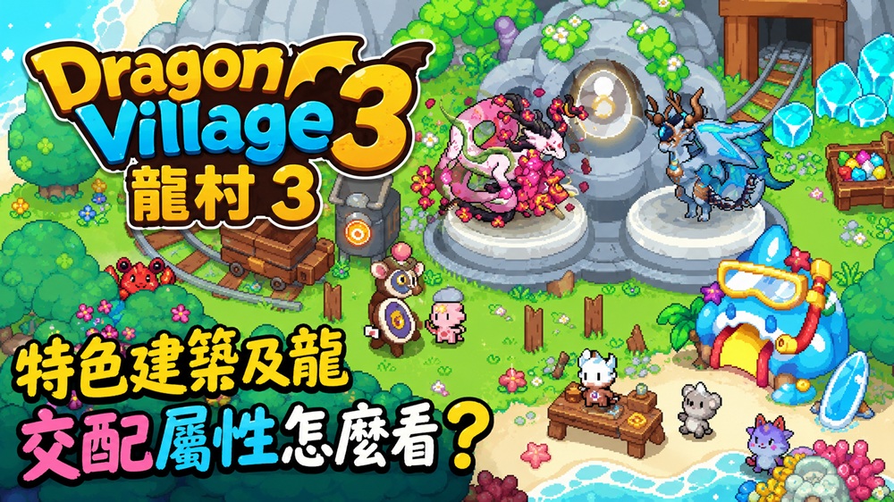 Dragon Village 3 龍村 3｜禮包碼｜交配屬性怎麼看？｜特色建築 特色龍｜像素龍收集養成RPG-打寶夥伴